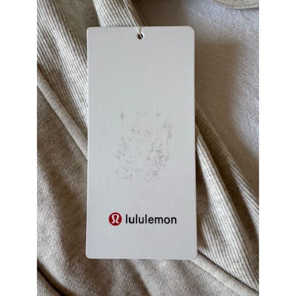 Lululemon M/L Heather Cream Scuba Oversized Funnel-Neck Half Zip Gold Tone NWT - Picture 12 of 12